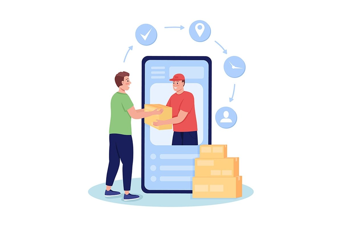 Delivery vector isolated illustration bundle