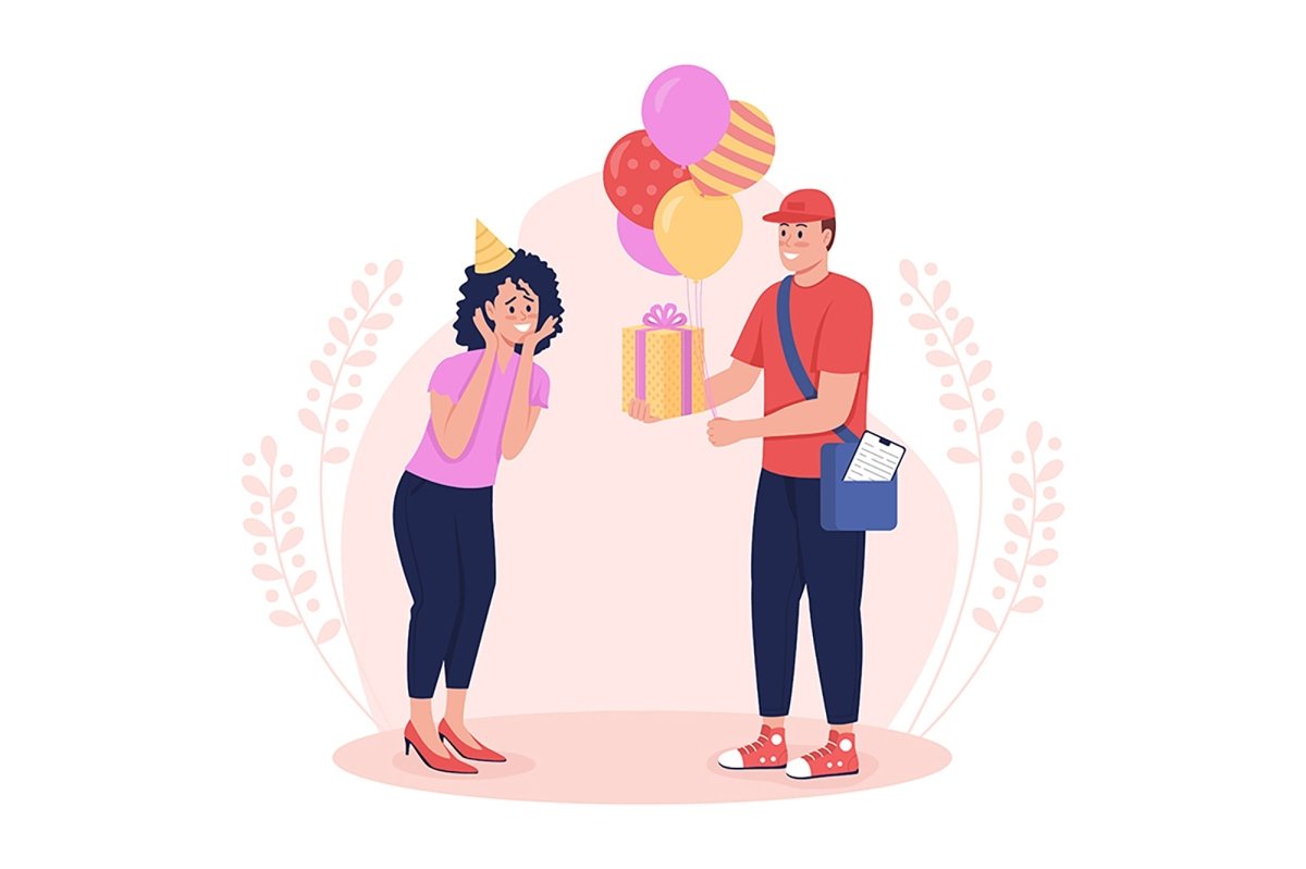 Delivery vector isolated illustration bundle