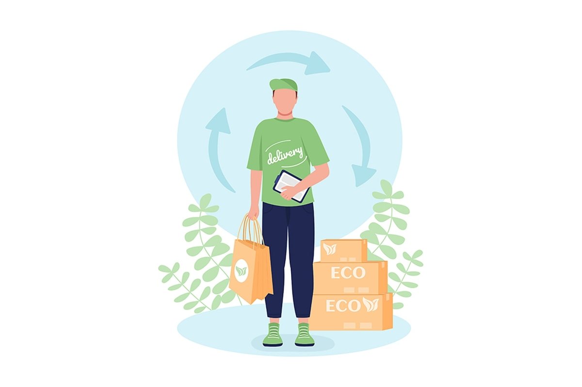 Delivery vector isolated illustration bundle