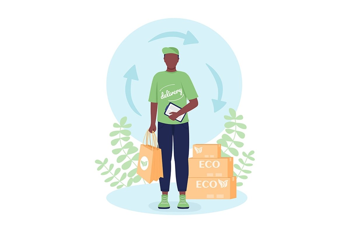 Delivery vector isolated illustration bundle