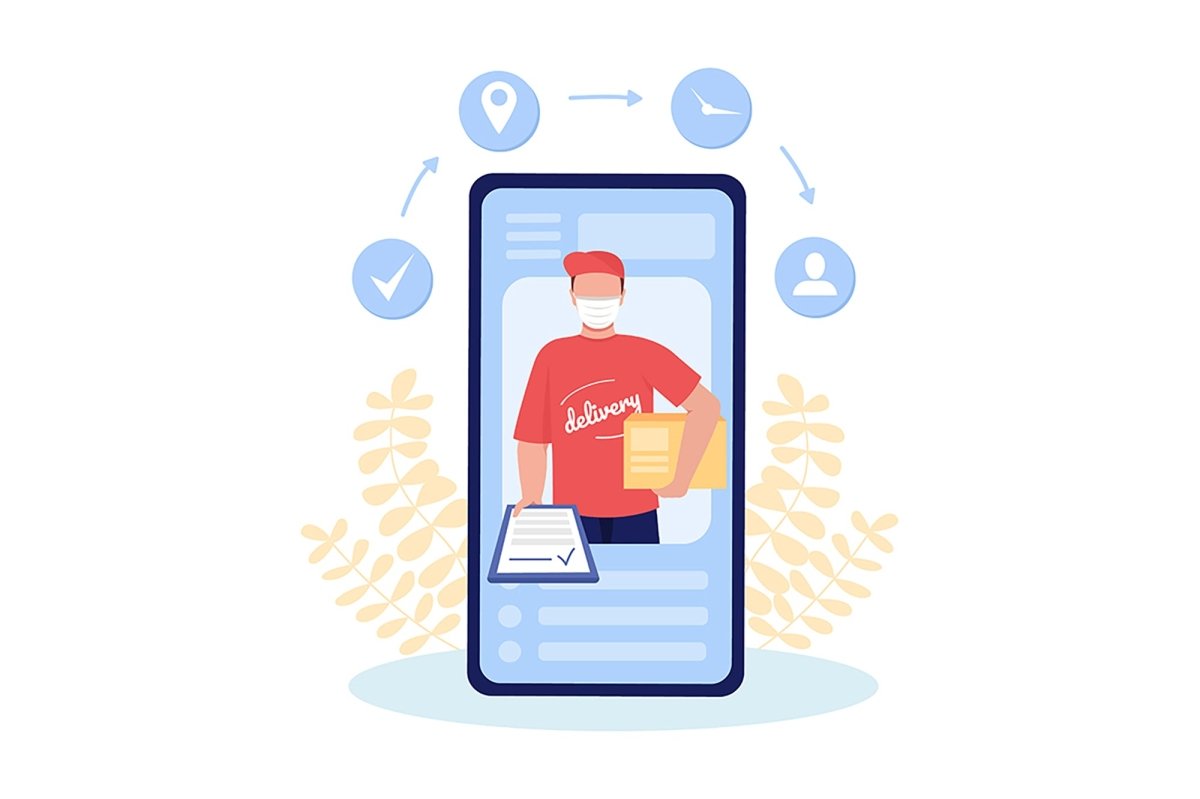 Delivery vector isolated illustration bundle