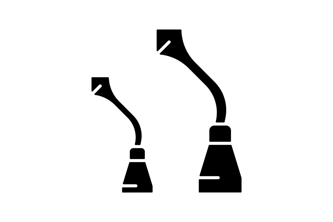 Dentistry tools and materials black glyph icons set on white space