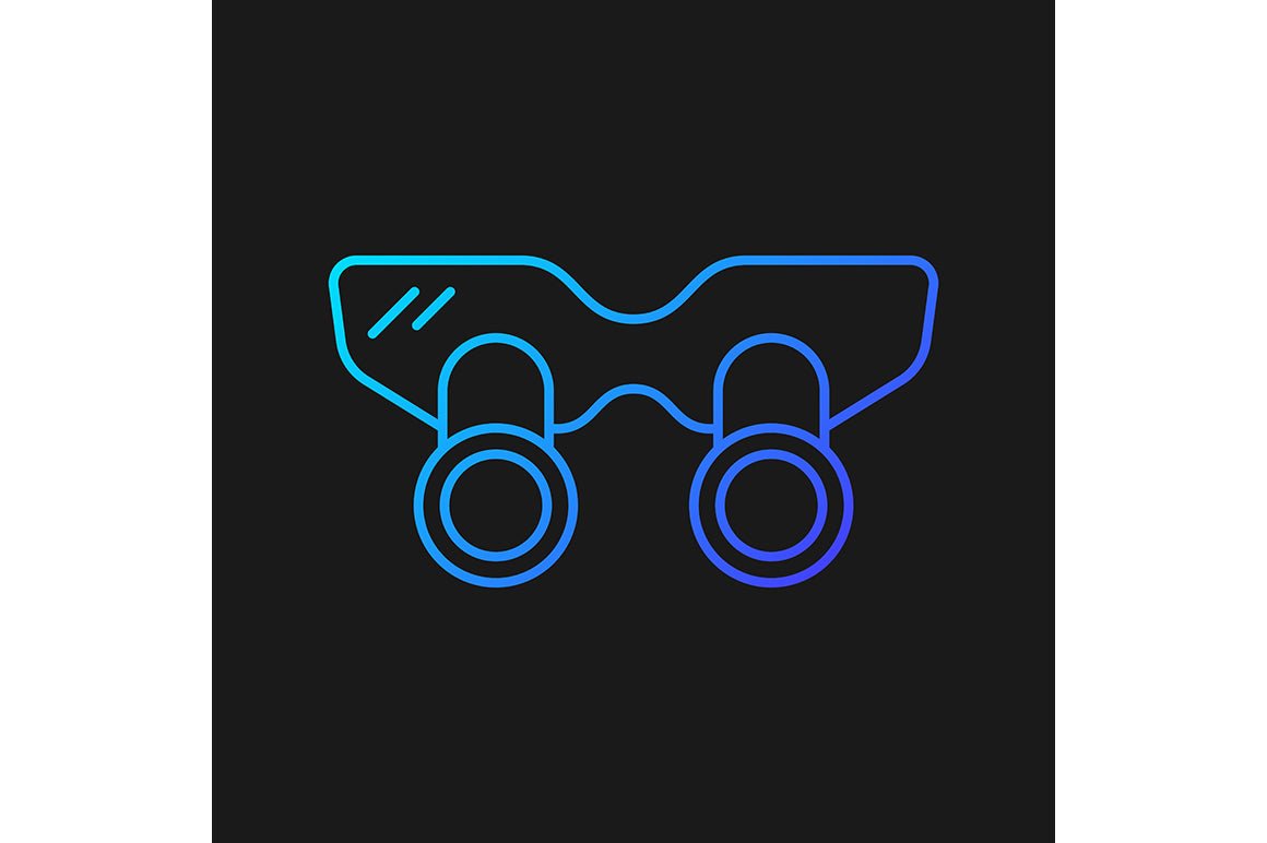 Dentistry tools and materials gradient icons set for dark and light mode