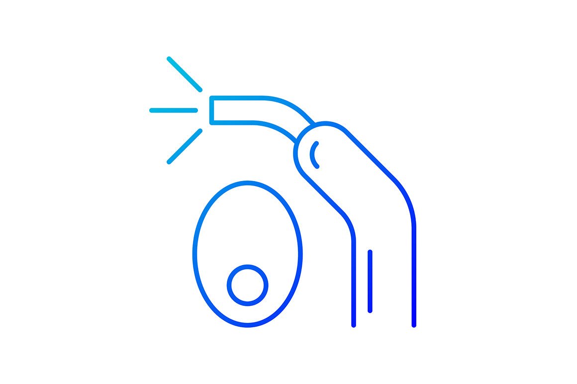 Dentistry tools and materials gradient icons set for dark and light mode