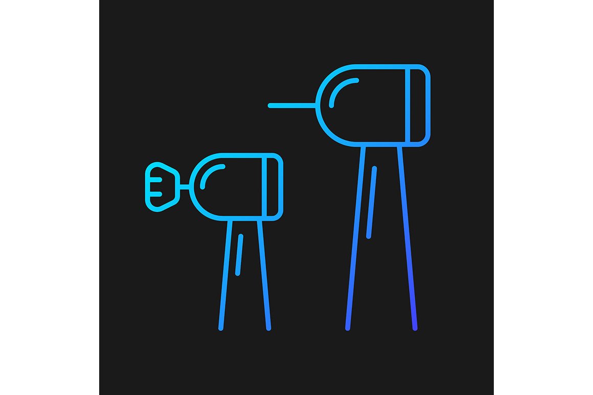 Dentistry tools and materials gradient icons set for dark and light mode