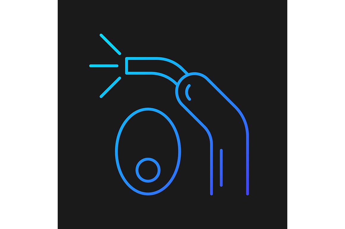 Dentistry tools and materials gradient icons set for dark and light mode