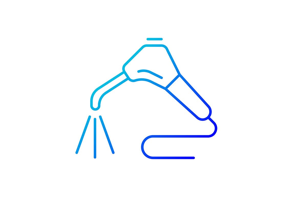 Dentistry tools and materials gradient icons set for dark and light mode
