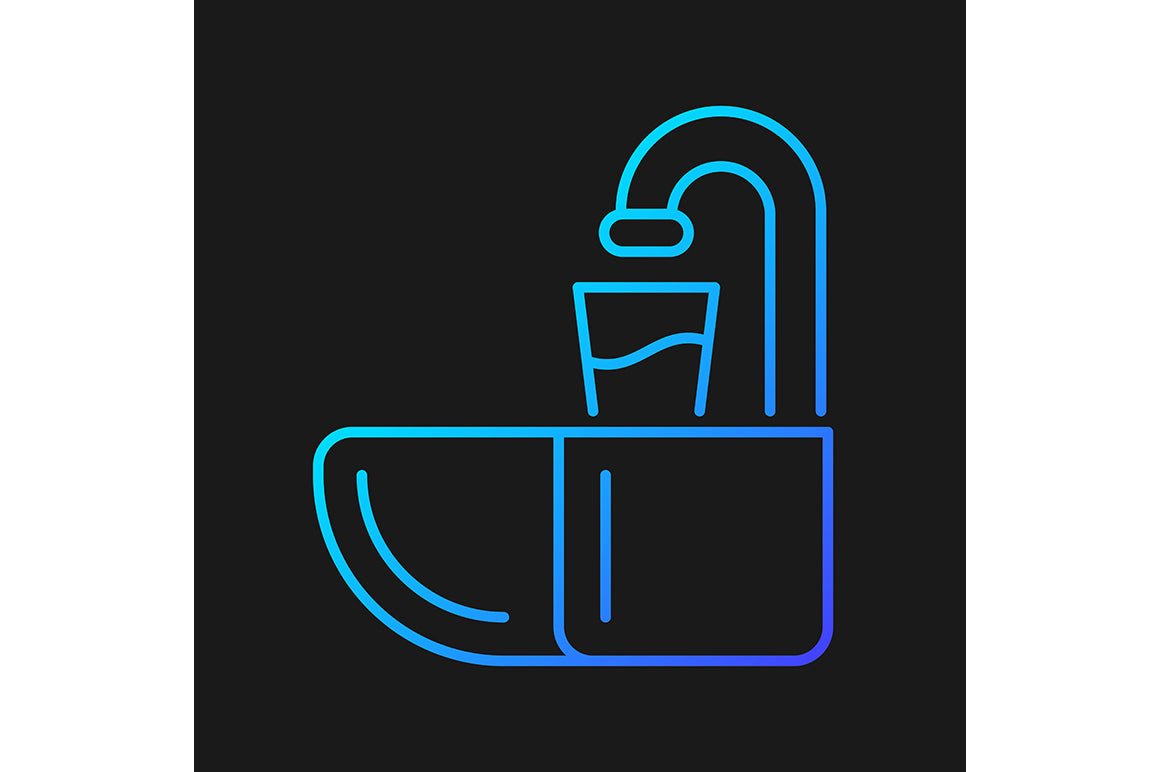Dentistry tools and materials gradient icons set for dark and light mode
