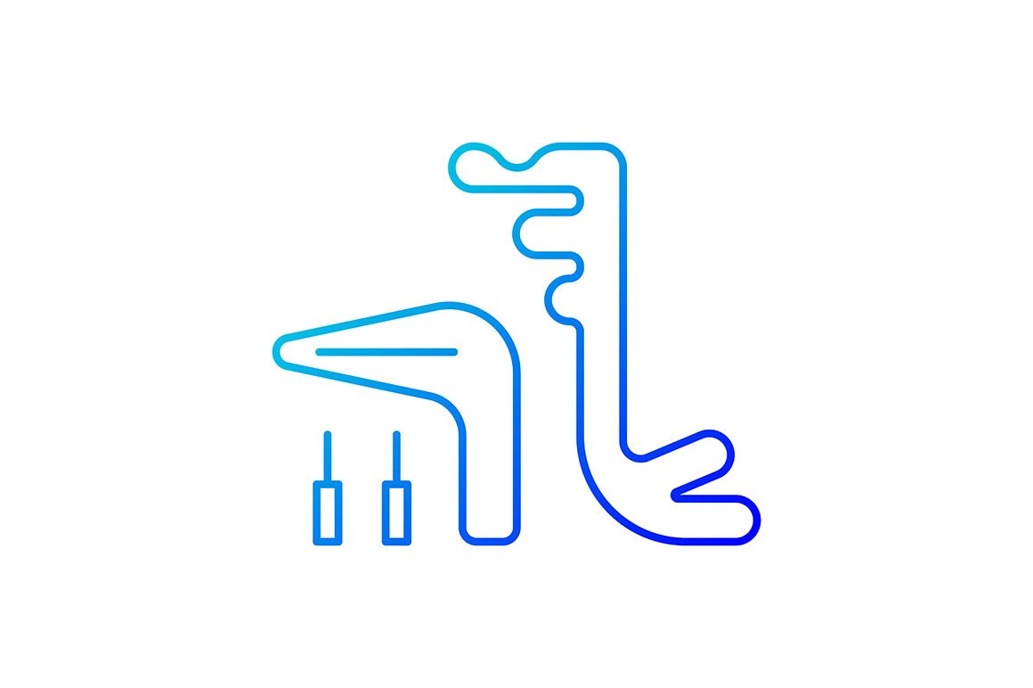 Dentistry tools and materials gradient icons set for dark and light mode