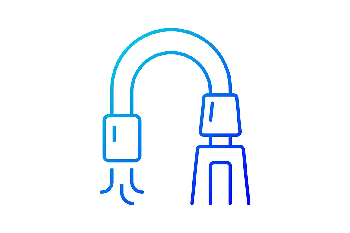 Dentistry tools and materials gradient icons set for dark and light mode