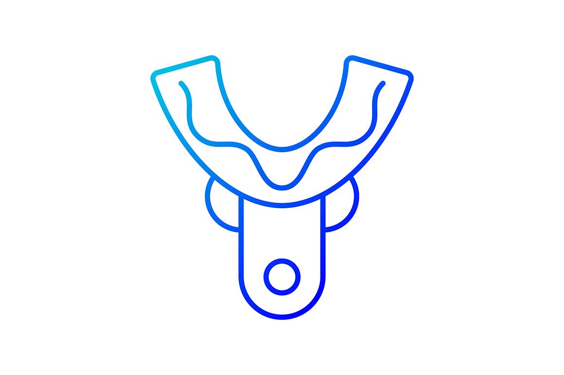Dentistry tools and materials gradient icons set for dark and light mode