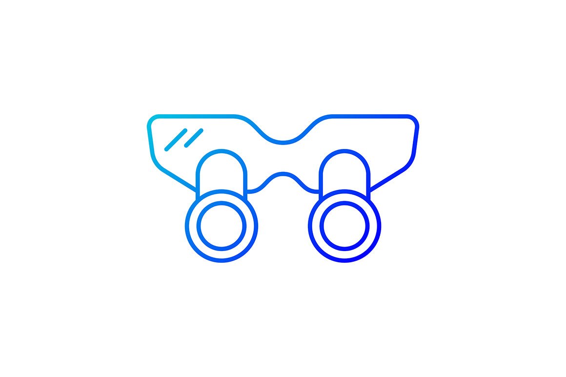 Dentistry tools and materials gradient icons set for dark and light mode