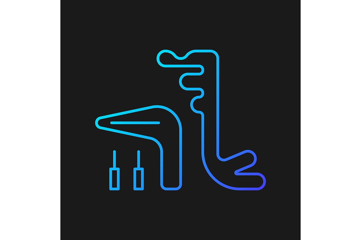 Dentistry tools and materials gradient icons set for dark and light mode