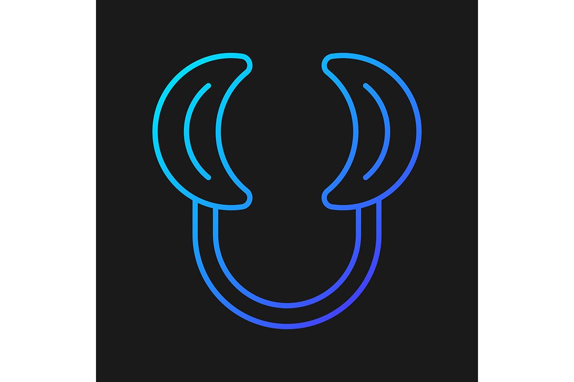 Dentistry tools and materials gradient icons set for dark and light mode