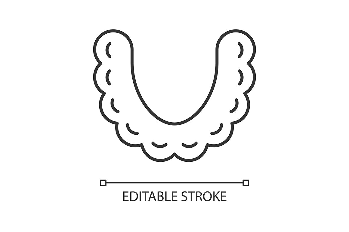 Dentistry tools and materials linear icons set for dark and light mode