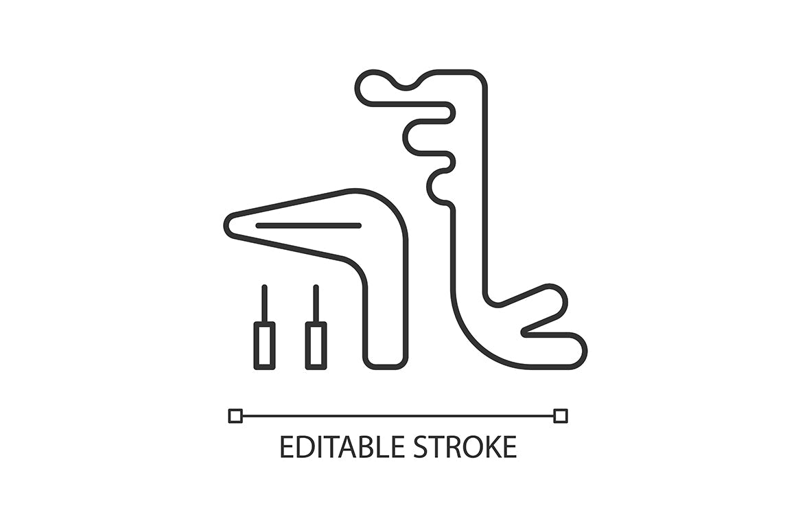 Dentistry tools and materials linear icons set for dark and light mode