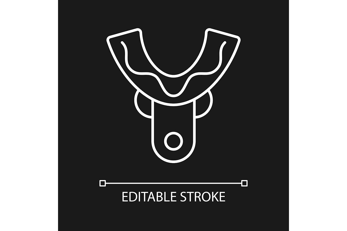 Dentistry tools and materials linear icons set for dark and light mode