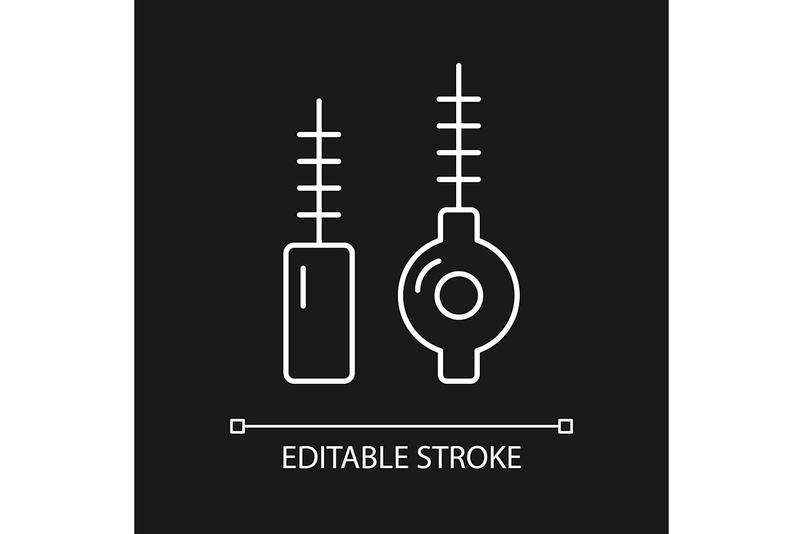 Dentistry tools and materials linear icons set for dark and light mode
