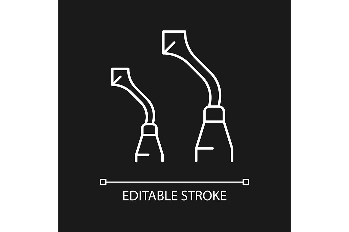 Dentistry tools and materials linear icons set for dark and light mode
