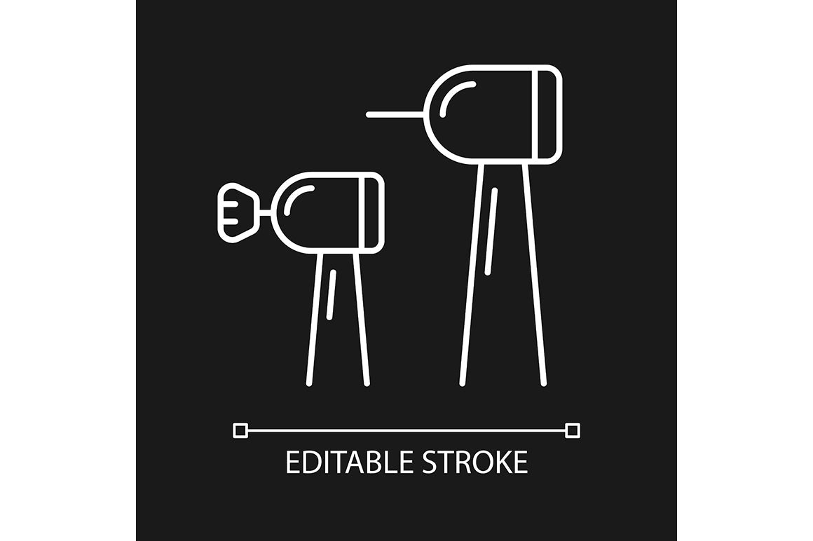 Dentistry tools and materials linear icons set for dark and light mode
