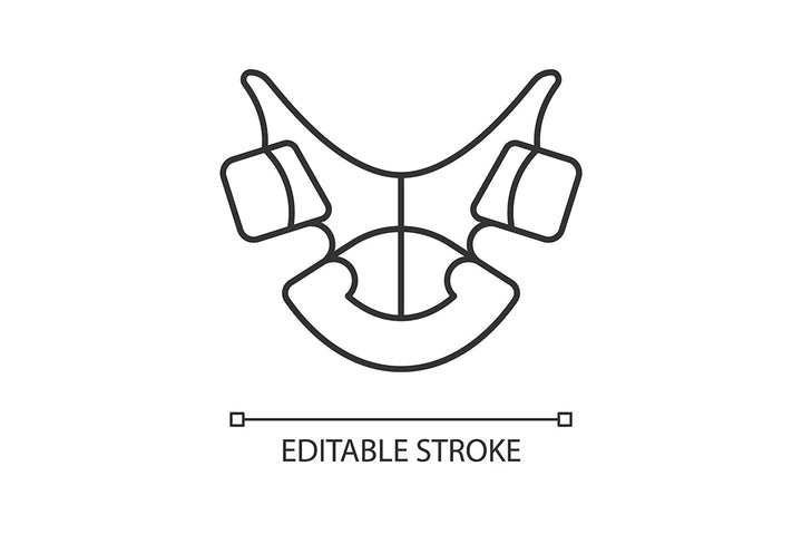 Dentistry tools and materials linear icons set for dark and light mode