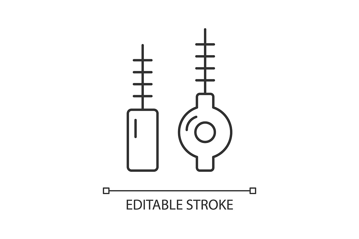 Dentistry tools and materials linear icons set for dark and light mode