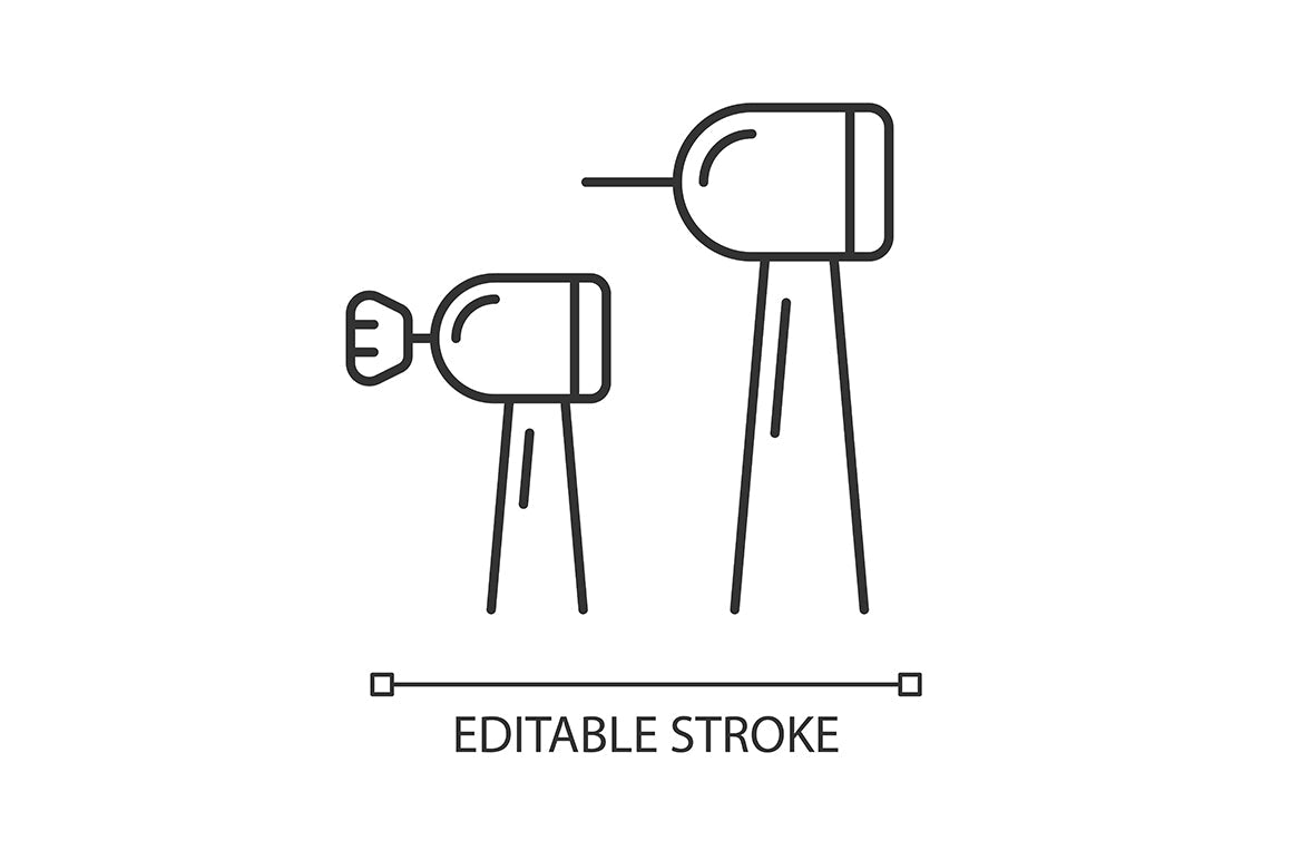 Dentistry tools and materials linear icons set for dark and light mode