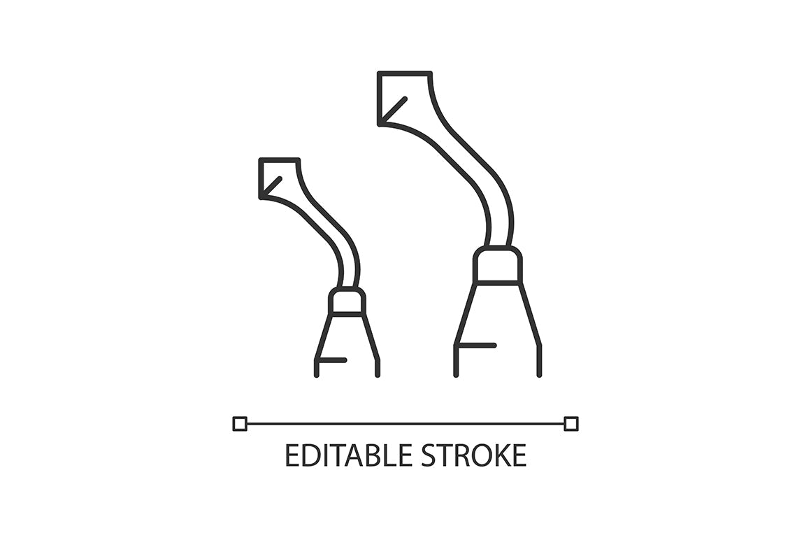 Dentistry tools and materials linear icons set for dark and light mode