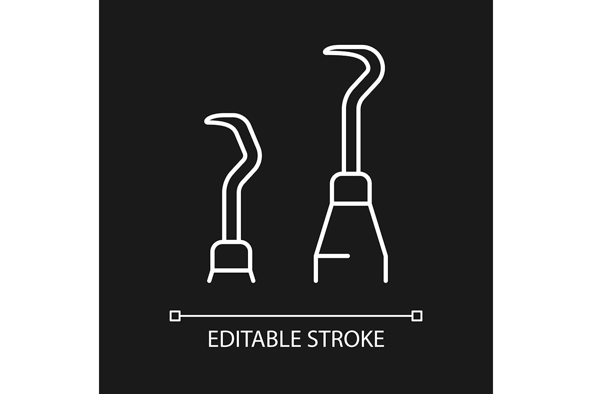 Dentistry tools and materials linear icons set for dark and light mode