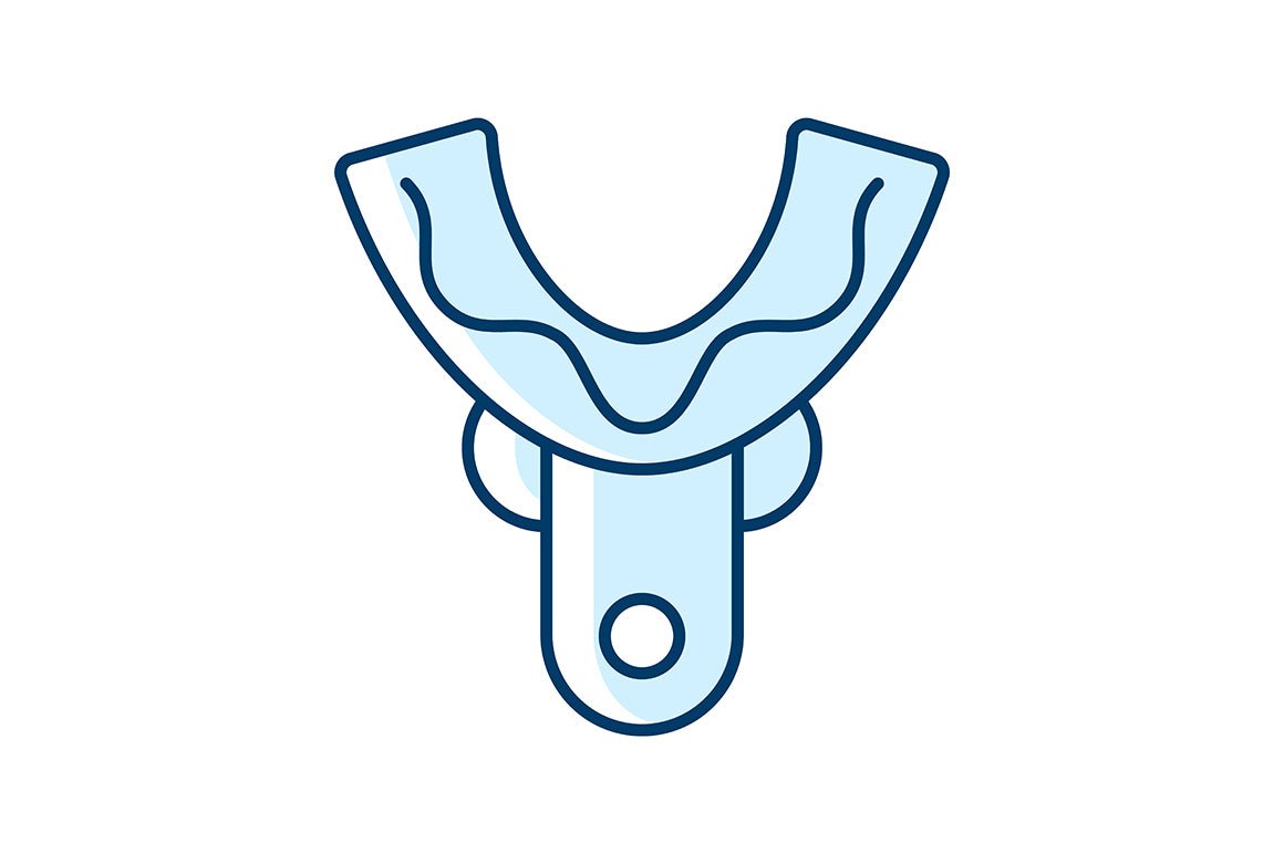 Dentistry tools and materials RGB color icons set