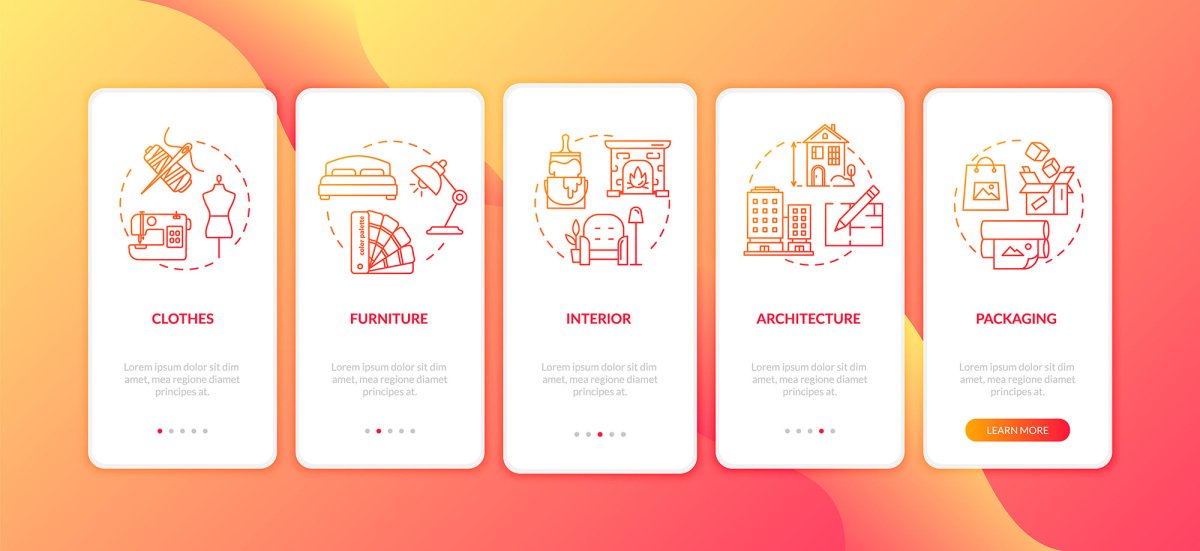 Design studio onboarding mobile app page screen bundle