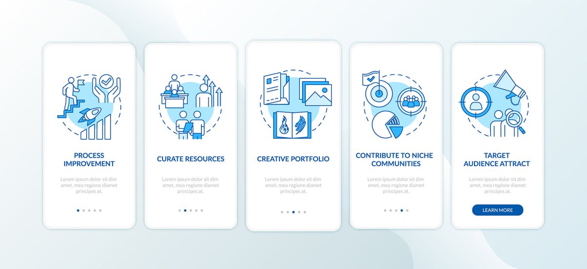 Design studio onboarding mobile app page screen bundle