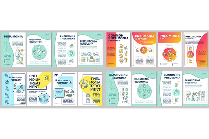 Detecting pneumonia brochure template set