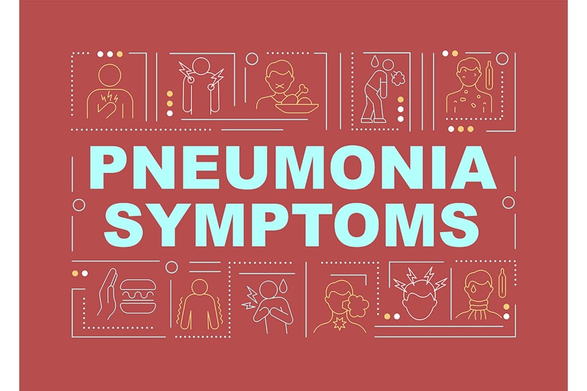 Diagnosing pneumonia concept banner set