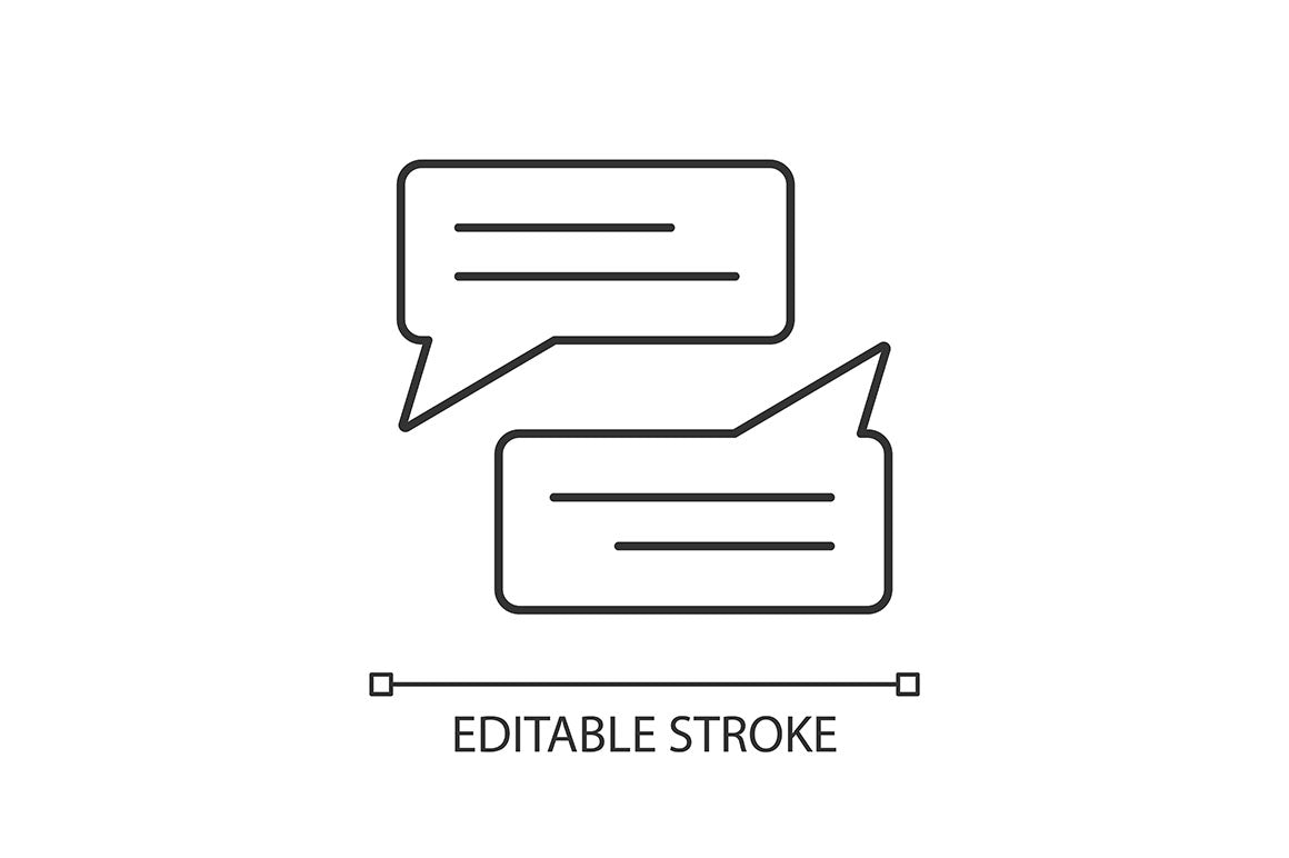 Dialogue box pixel perfect linear icons set