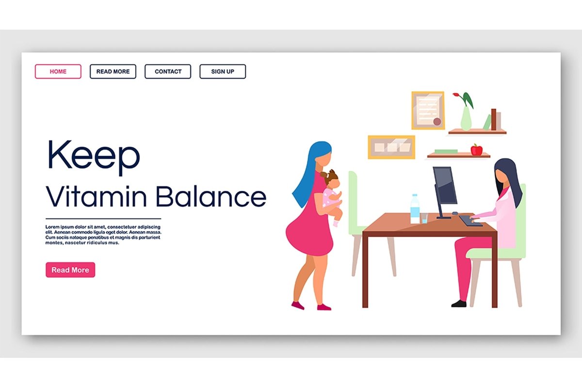 Dietilogy landing page vector template