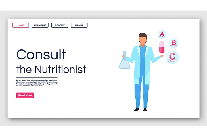 Dietilogy landing page vector template