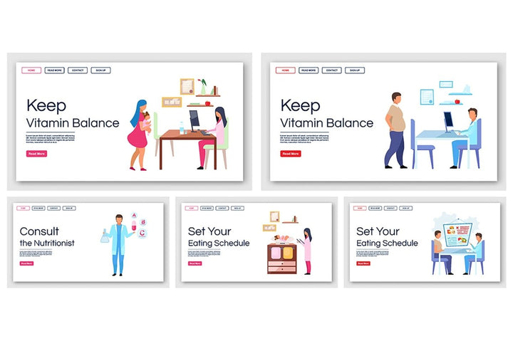 Dietilogy landing page vector template
