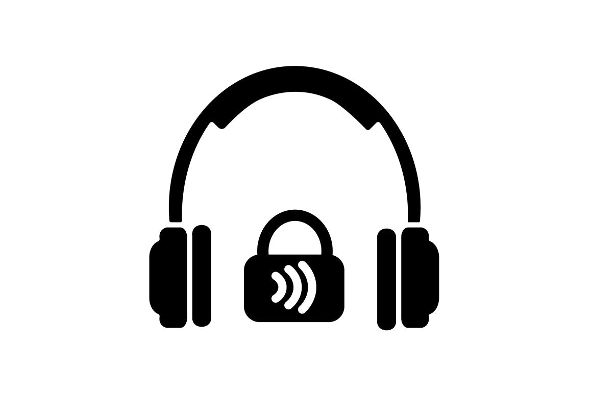 Different types of headphones black glyph icons set