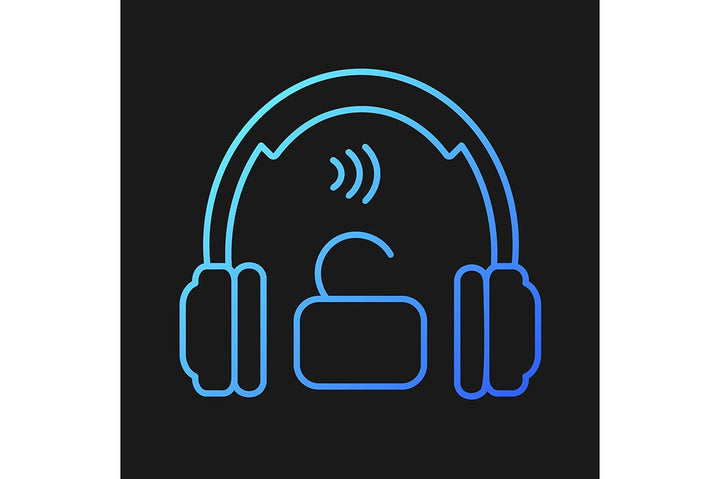Different types of headphones gradient icons set