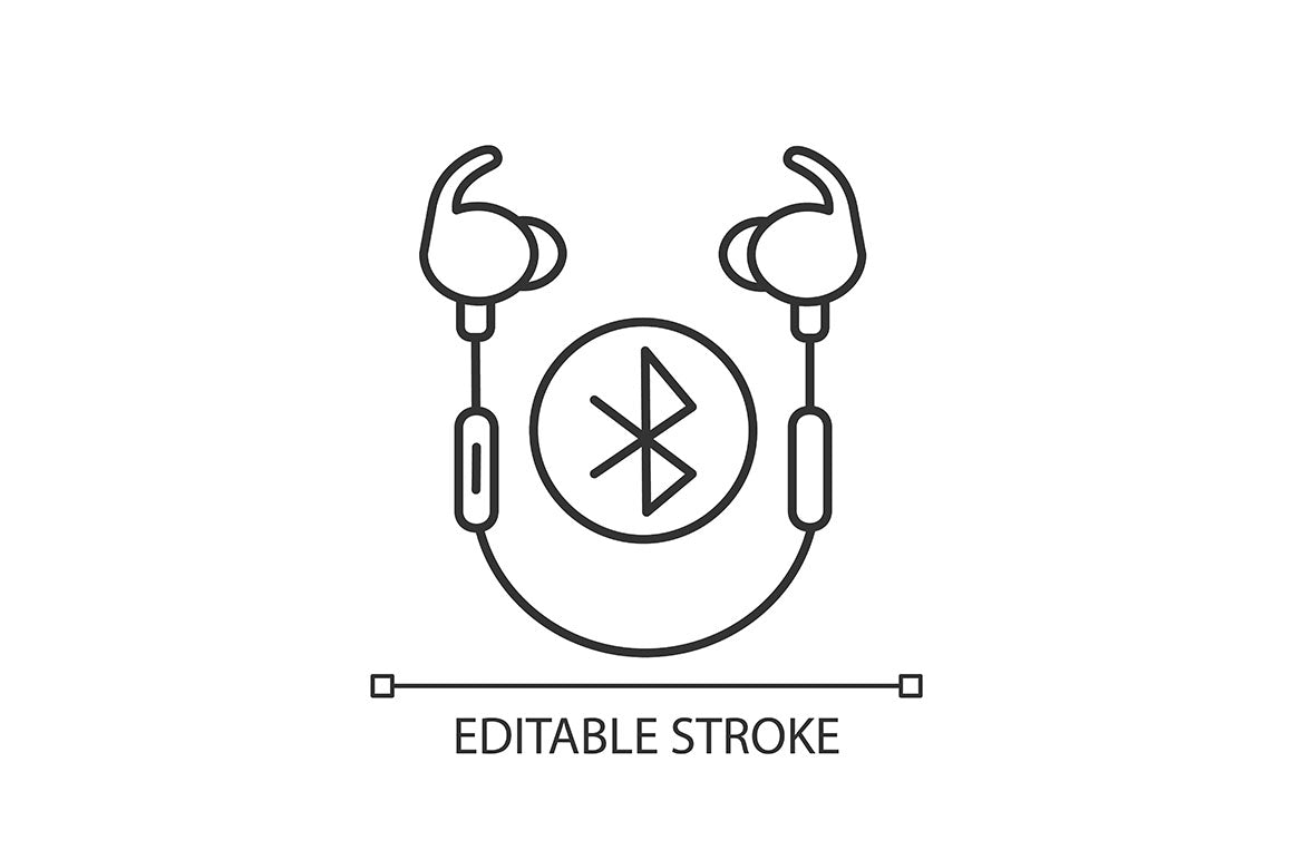 Different types of headphones linear icons set for dark and light mode