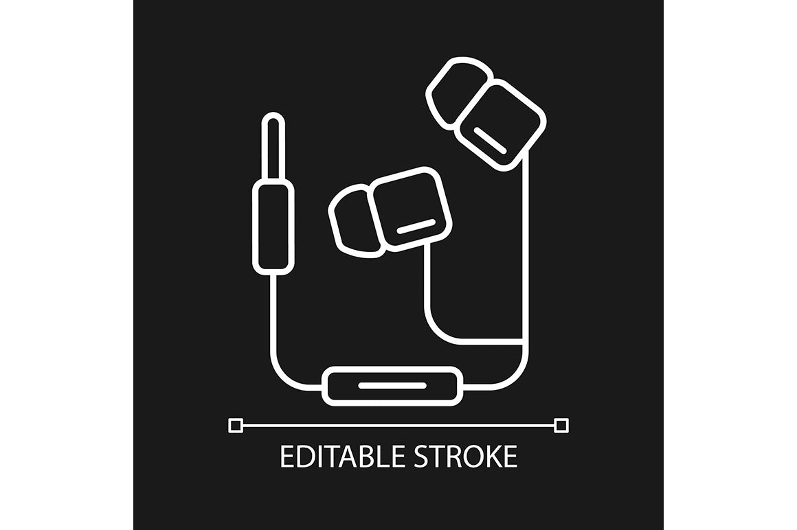 Different types of headphones linear icons set for dark and light mode