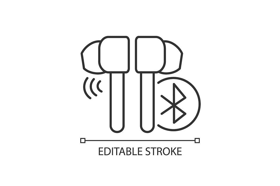 Different types of headphones linear icons set for dark and light mode