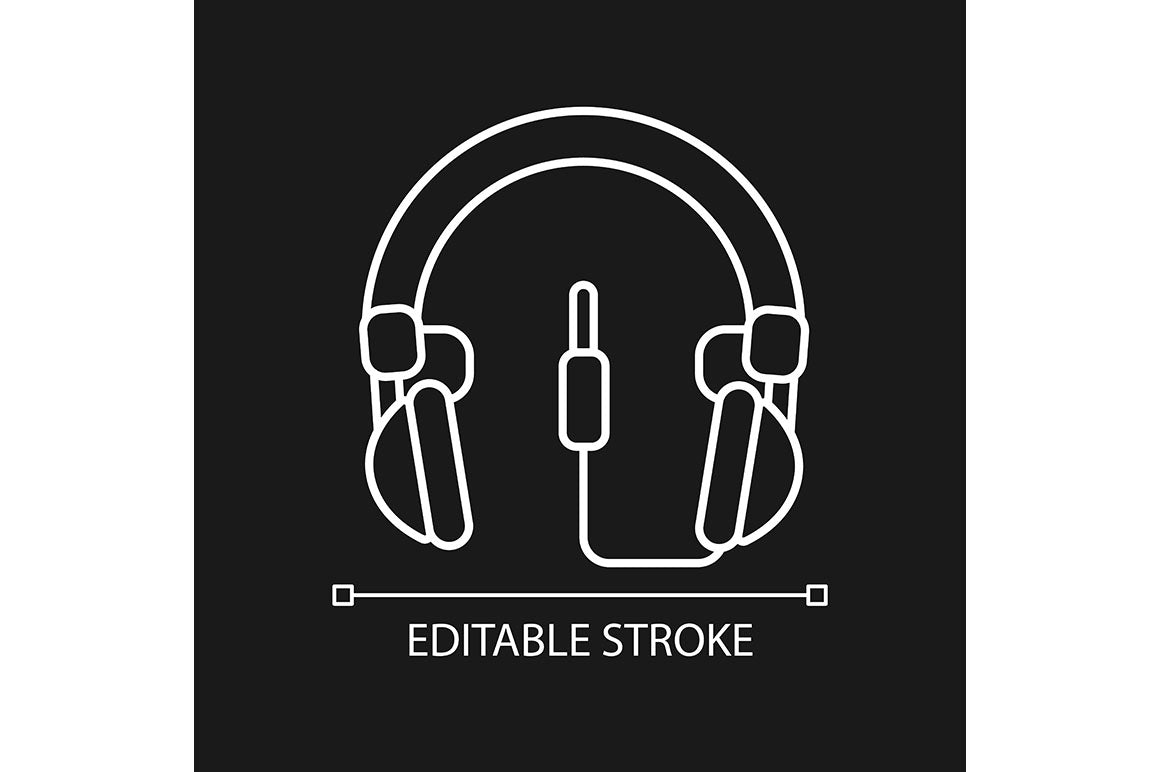 Different types of headphones linear icons set for dark and light mode