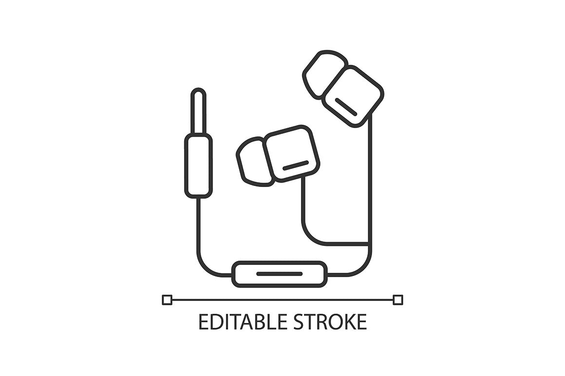 Different types of headphones linear icons set for dark and light mode