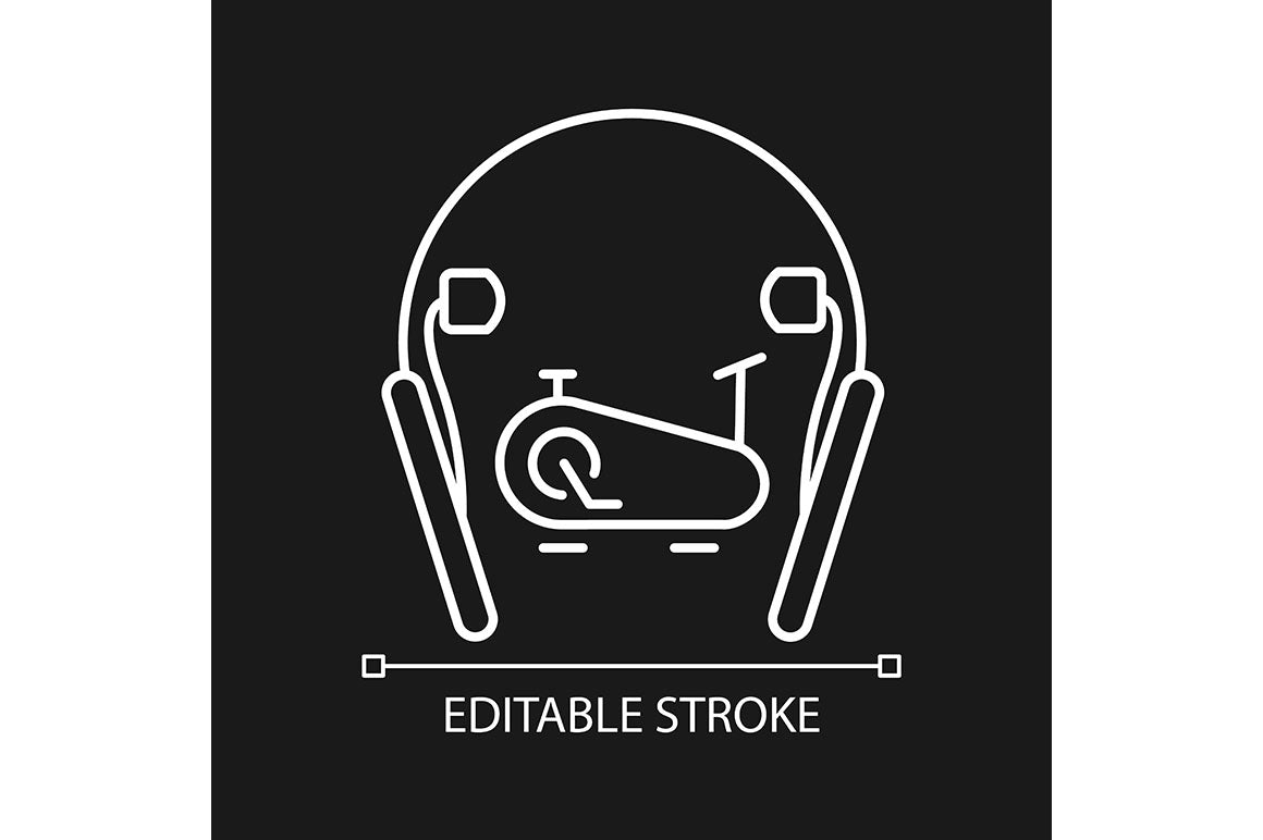 Different types of headphones linear icons set for dark and light mode