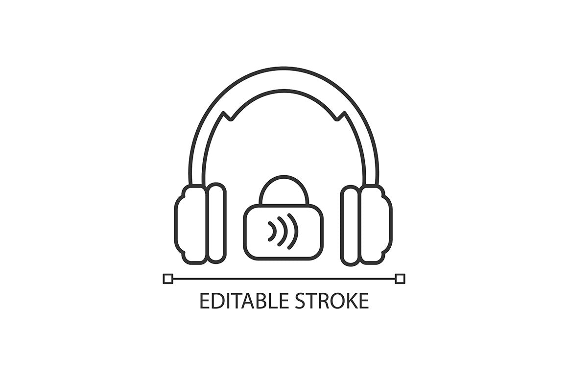 Different types of headphones linear icons set for dark and light mode