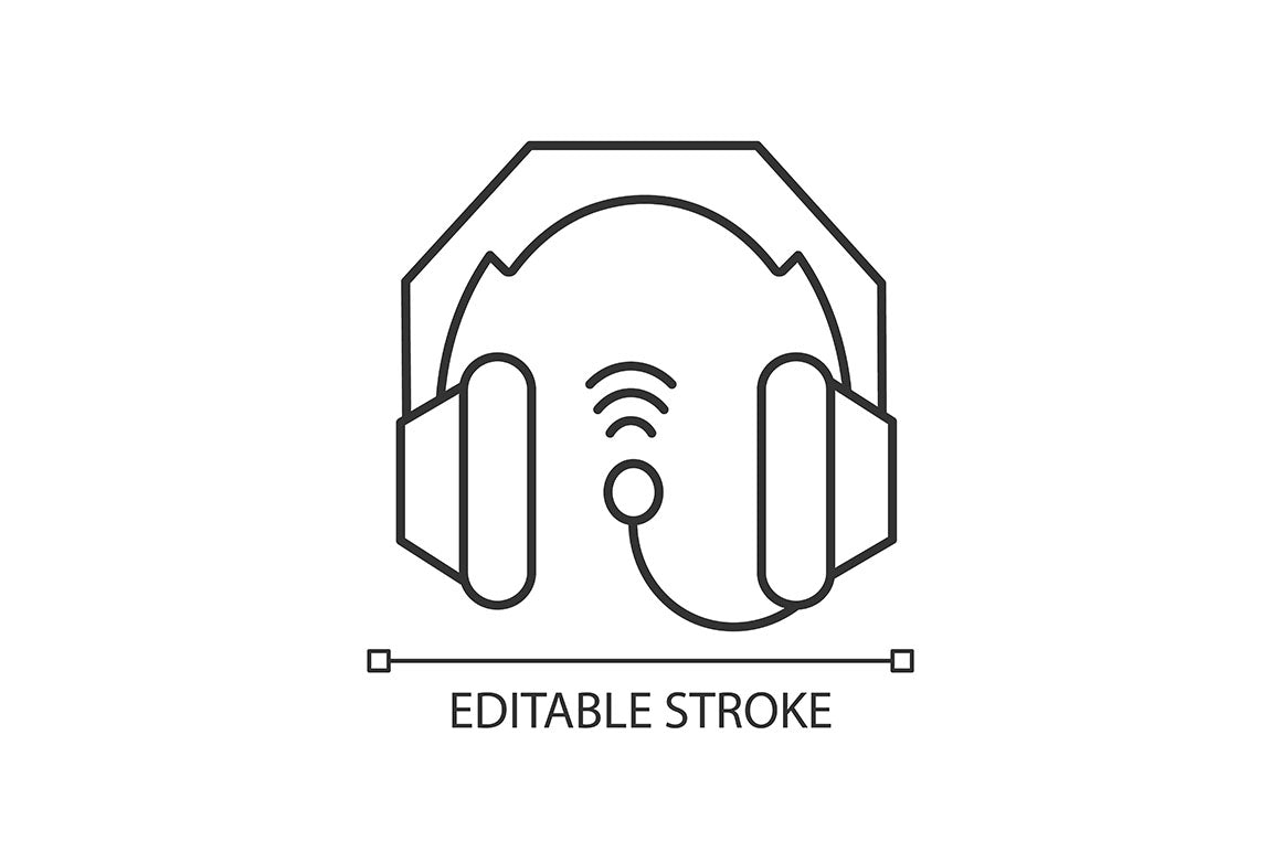 Different types of headphones linear icons set for dark and light mode