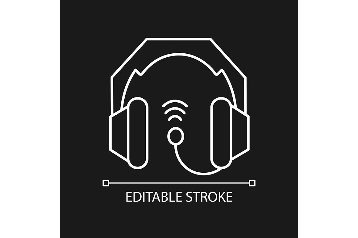 Different types of headphones linear icons set for dark and light mode