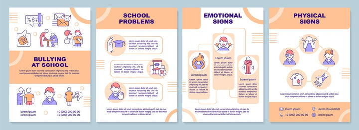 Difficulties of teenage life brochure template set